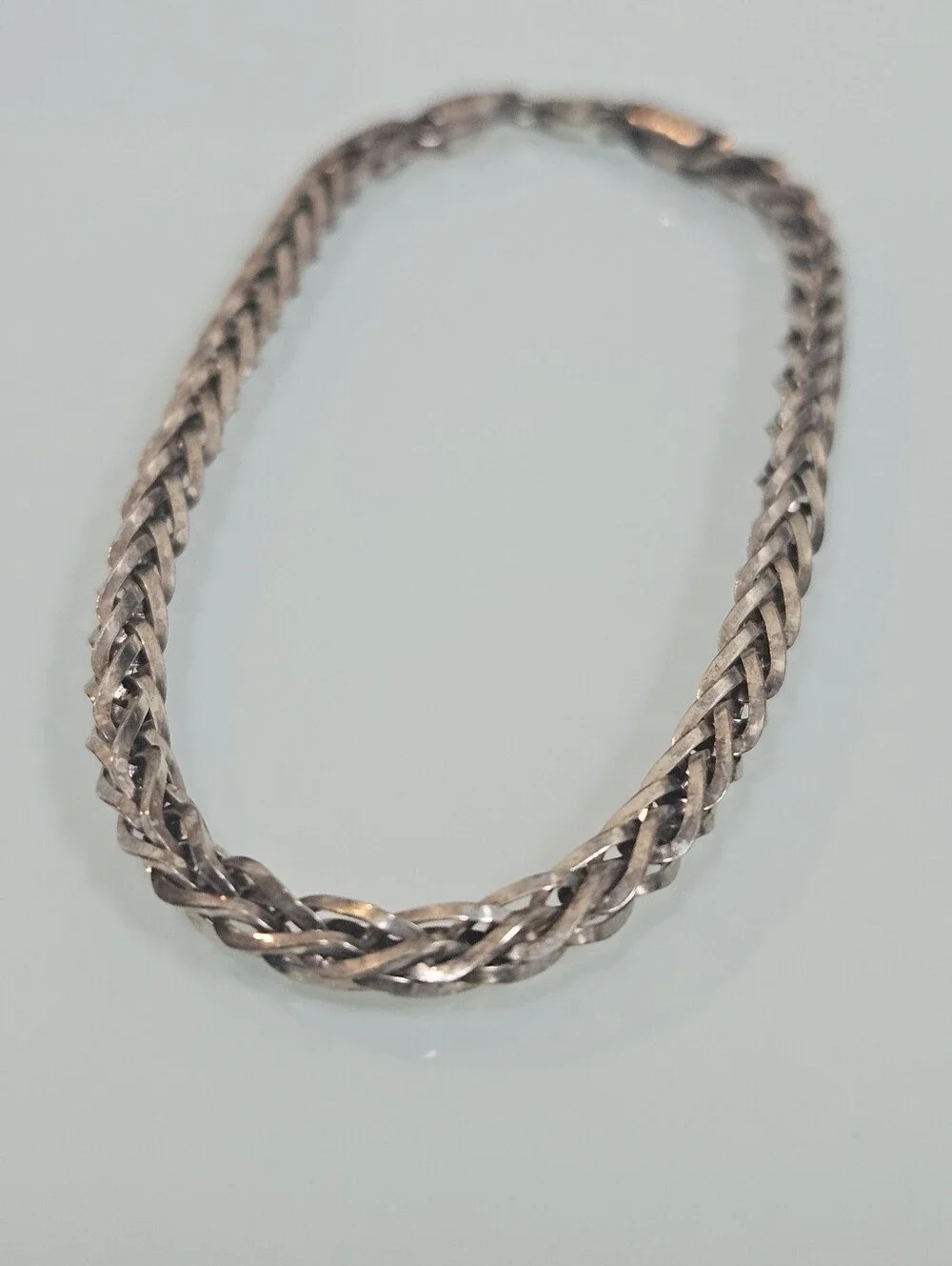 925 Italy Spiga Braided Chain Sterling Silver Bracelet 8